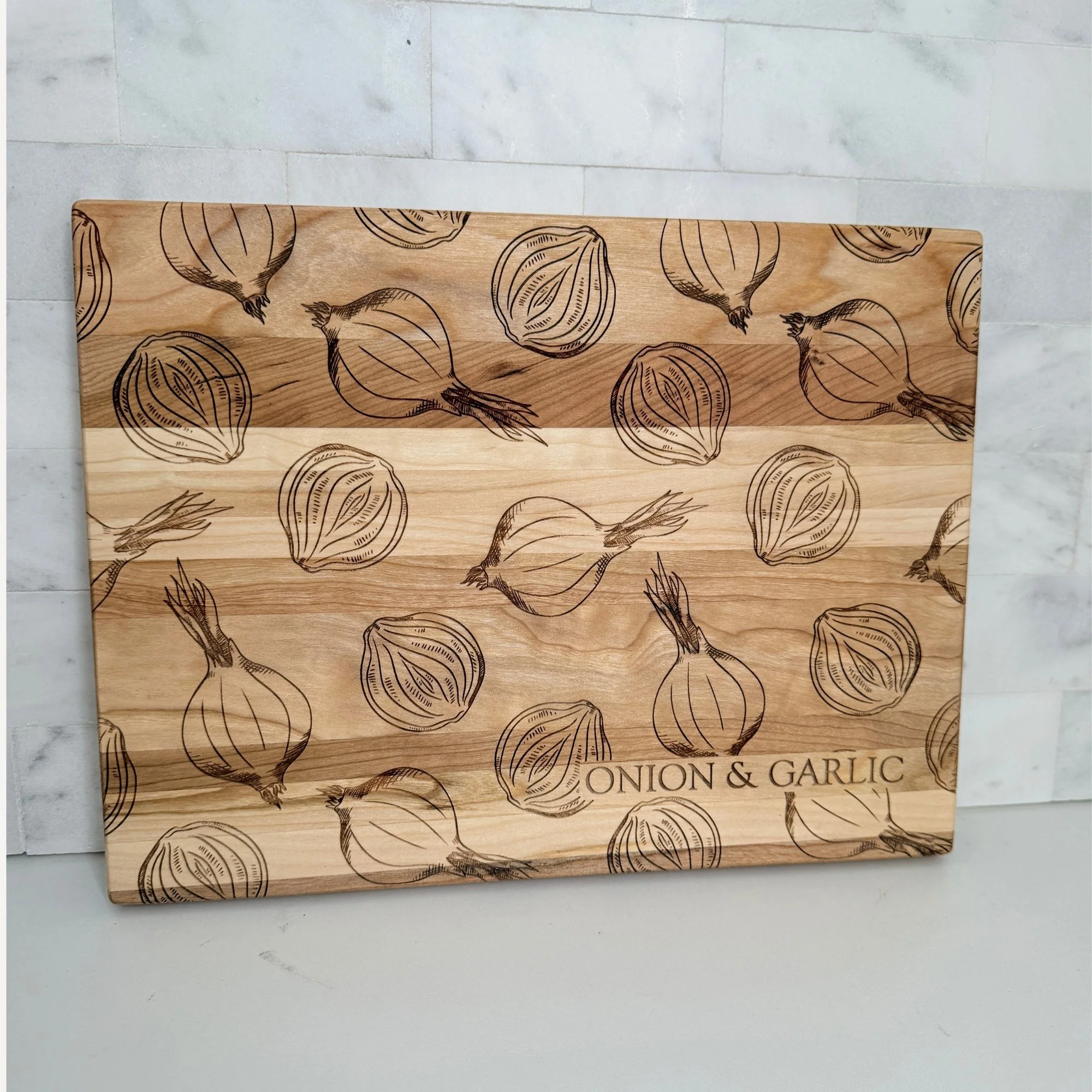 Cherry Wood Cutting Board Set (Fruit, Meat & Vegetable) Engraved